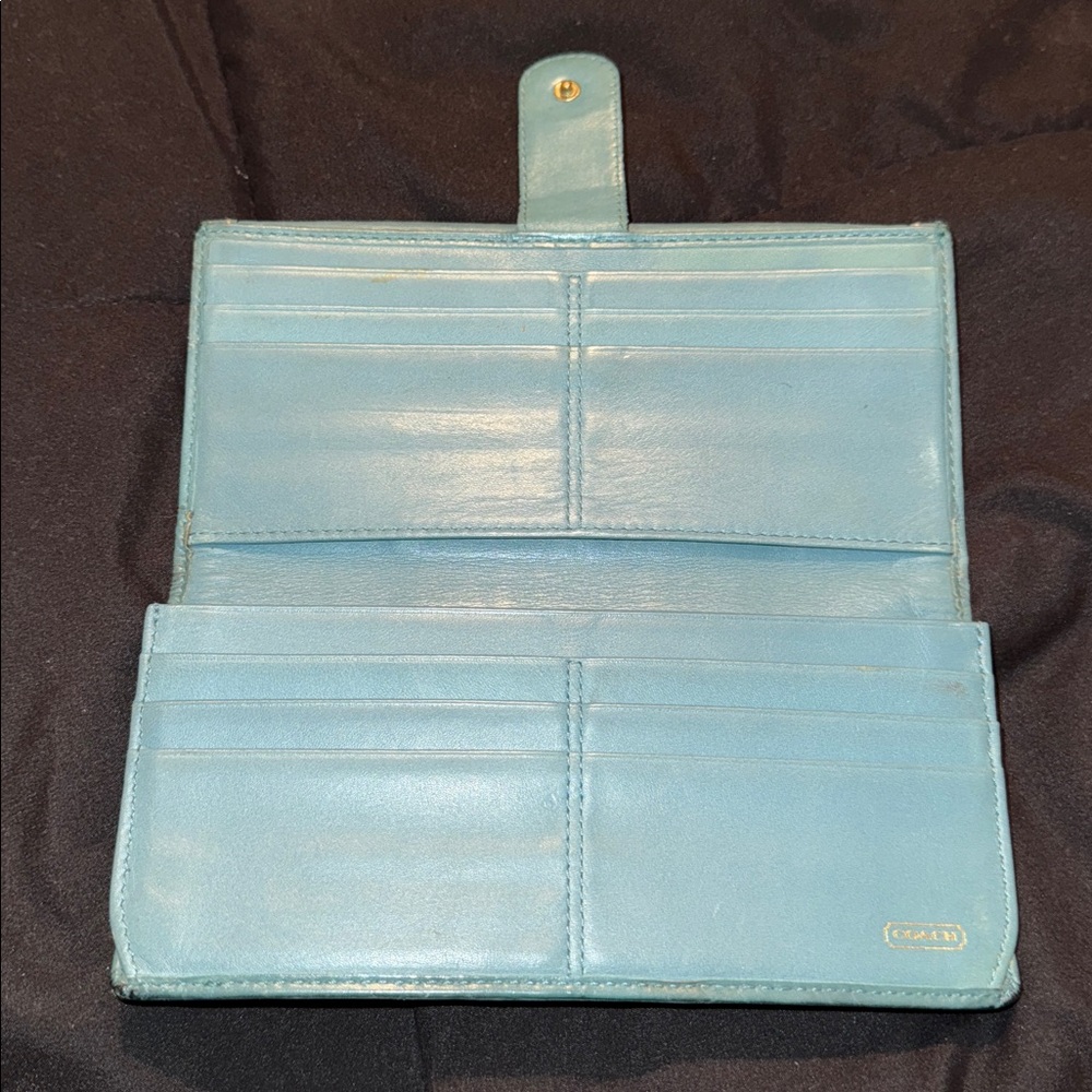 🖤VINTAGE COACH TEAL/ BROWN WALLET🖤 - Picture 4 of 12